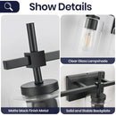 Jasper Modern Brushed Nickel & Black Clear Glass 5-Light Bathroom Linear Vanity Light