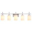 Jasper Modern Frosted Glass 5-Light Bathroom Linear Vanity Light