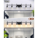 Jasper Modern Clear Glass 6-Light Bathroom Vanity Light