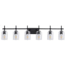 Jasper Modern Clear Glass 6-Light Bathroom Vanity Light