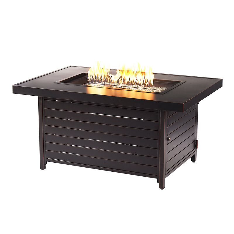 Aluminum 48-in Rectangular Propane Fire Table, Beads, Covers and Lid