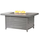 Aluminum 48-in Rectangular Propane Fire Table, Beads, Covers and Lid