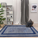 Alfa Rich Navy Blue Washable Area Rugs for Living Room Bedroom Kitchen Dining Cotton Rug