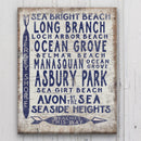 Vintage Jersey Shore Beach Sign | Asbury park, Sea Girt, Manasquan, Seaside Heights