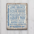 Vintage Jersey Shore Beach Sign | Asbury park, Sea Girt, Manasquan, Seaside Heights