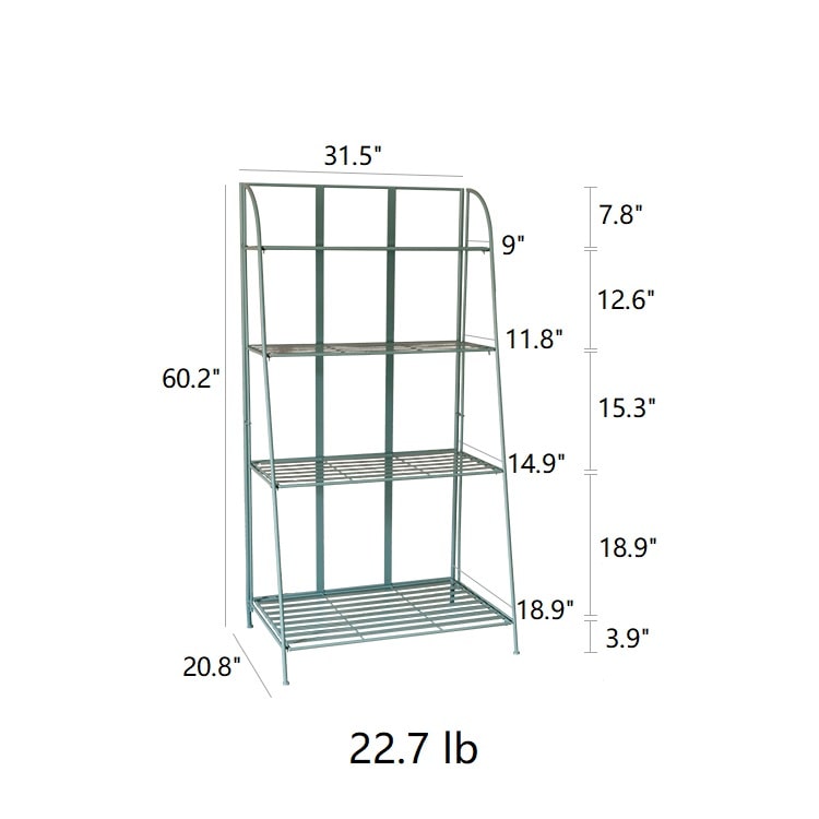 Four Tire Foldable Metal Shelf