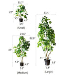 Silk Artificial Apple Banyan Leaf Tree In Pot
