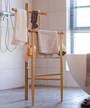 Ash Wood Bath Towel Rack Freestanding Rack for Bathroom
