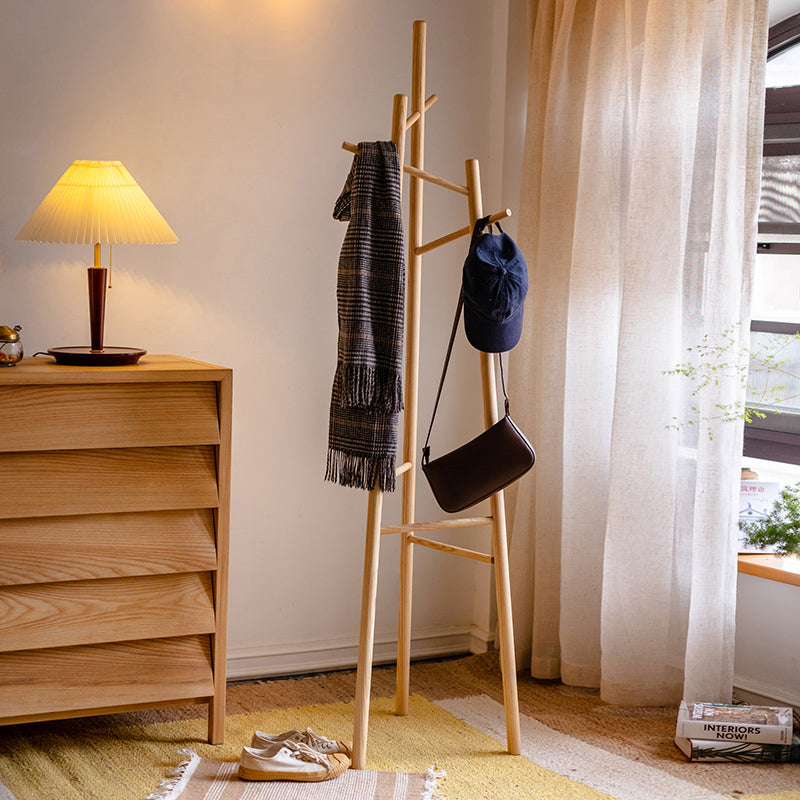 Ash Wood Coat Rack Solid Wood Rack