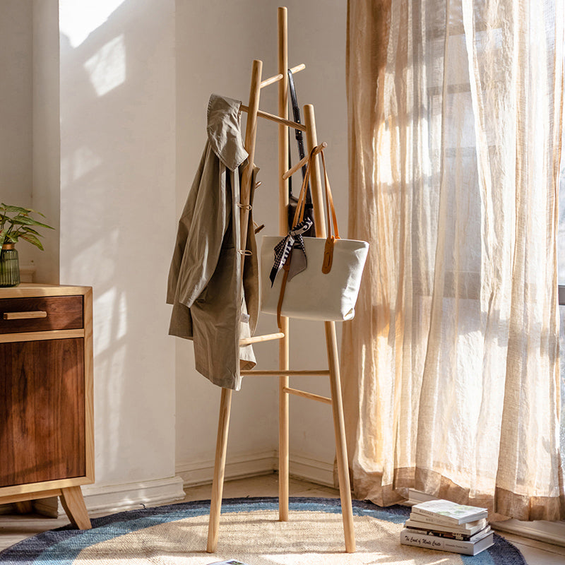 Ash Wood Coat Rack Solid Wood Rack