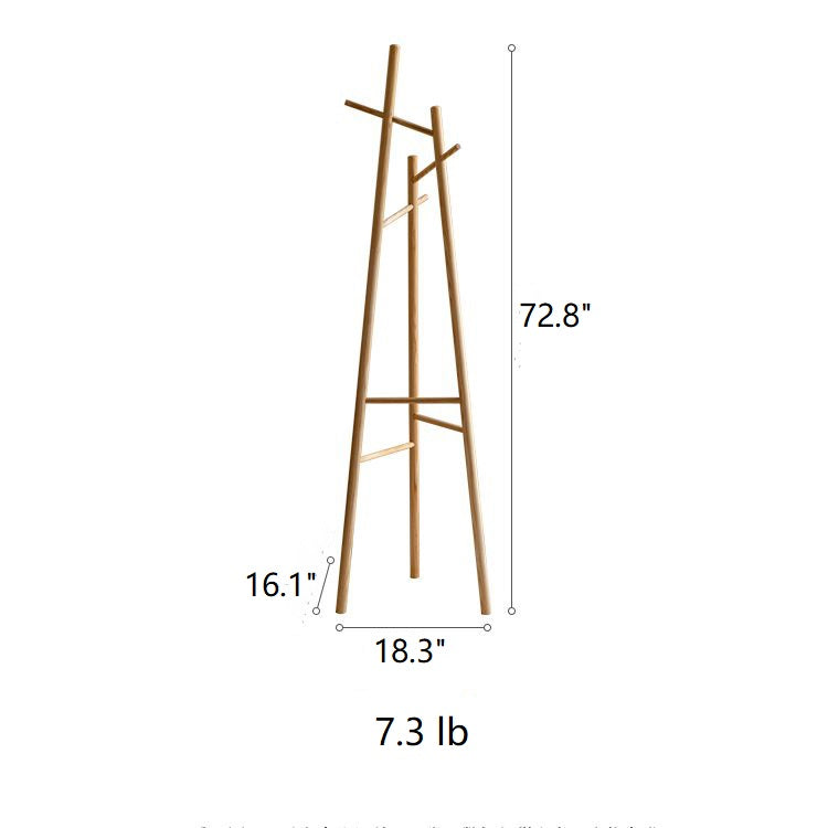 Ash Wood Coat Rack Solid Wood Rack