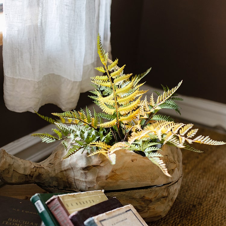 Artificial Fern Ball Faux Plant Fall Color