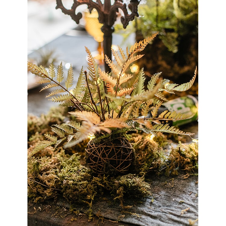 Artificial Fern Ball Faux Plant Fall Color