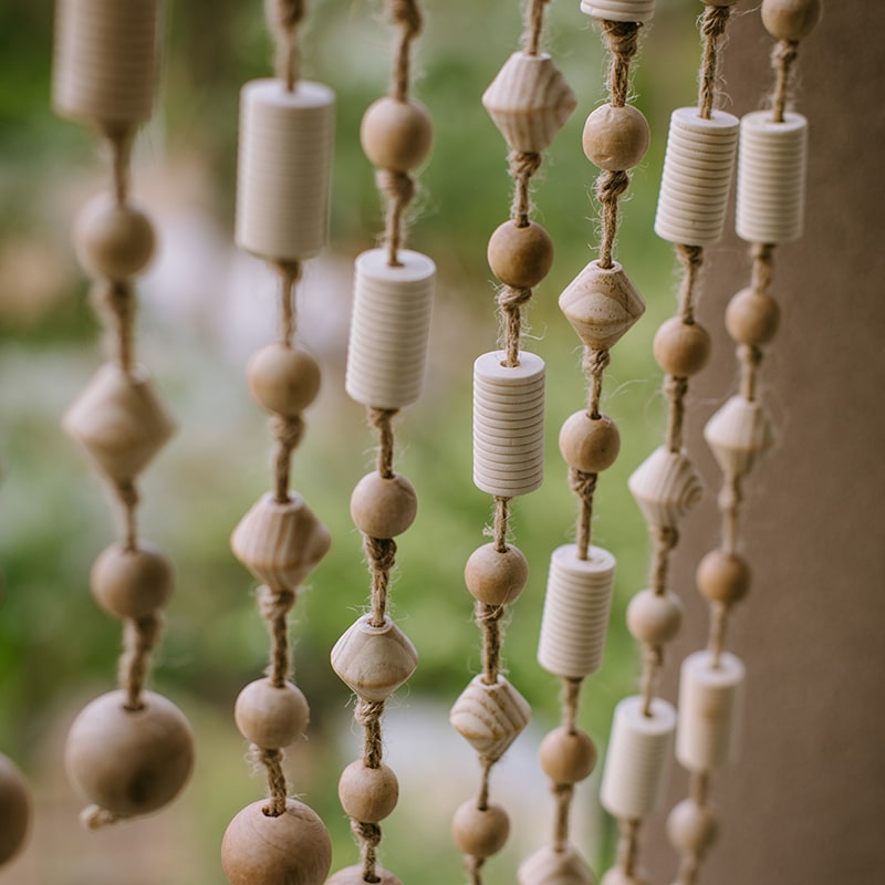 Wood Beaded Door Curtain