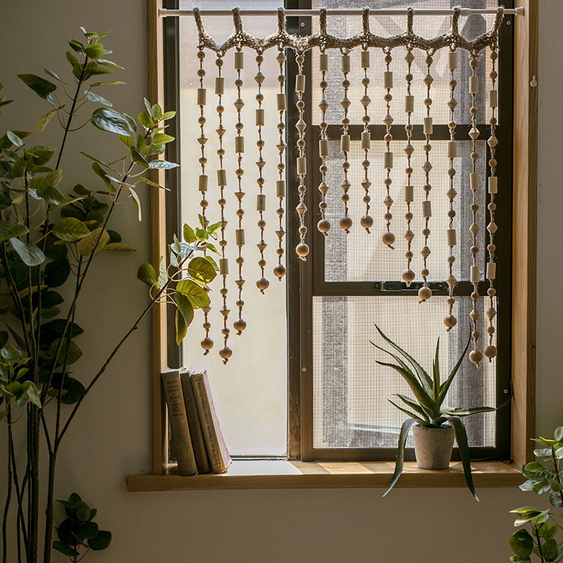 Wood Beaded Door Curtain