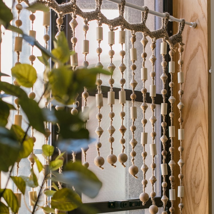 Wood Beaded Door Curtain