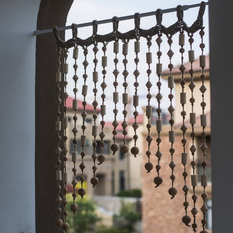 Wood Beaded Door Curtain