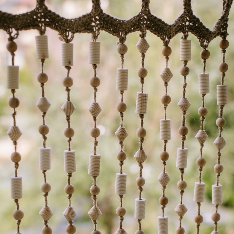 Wood Beaded Door Curtain