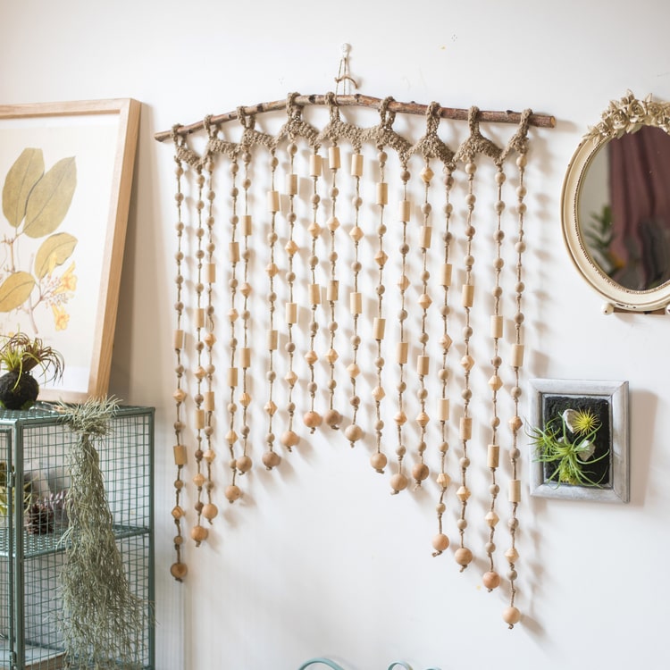 Wood Beaded Door Curtain