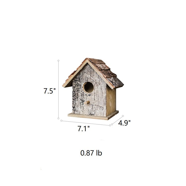 Birch Wood Decorative Bird House