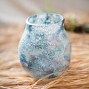 Blue Bubble Hand Blown Glass Vase
