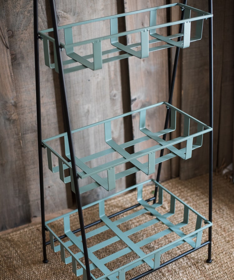 Blue Metal Shelf Rustic Metal Shelf