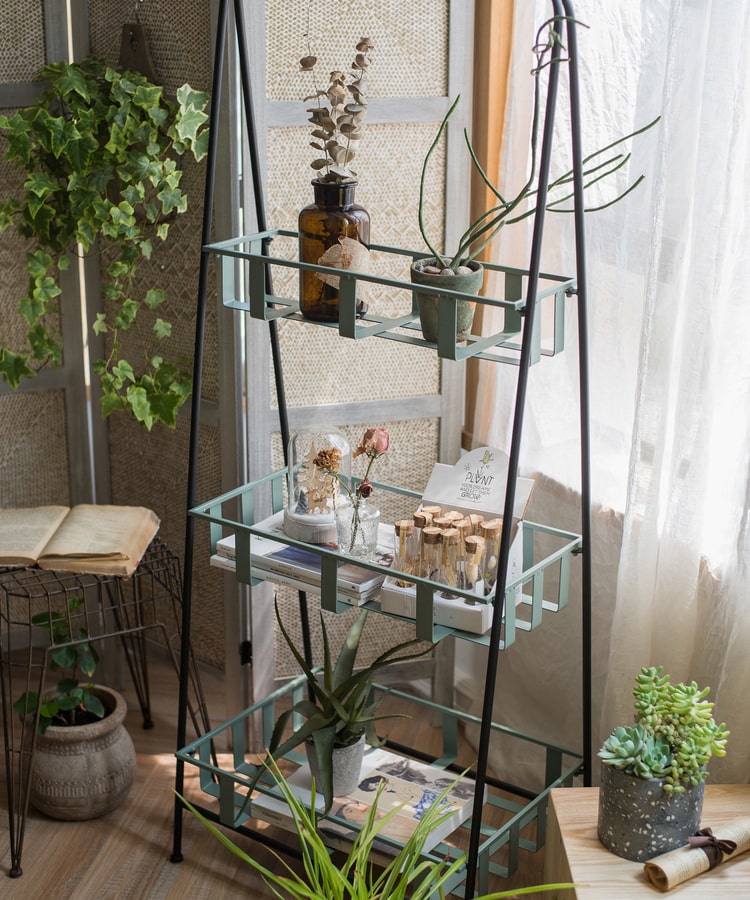 Blue Metal Shelf Rustic Metal Shelf