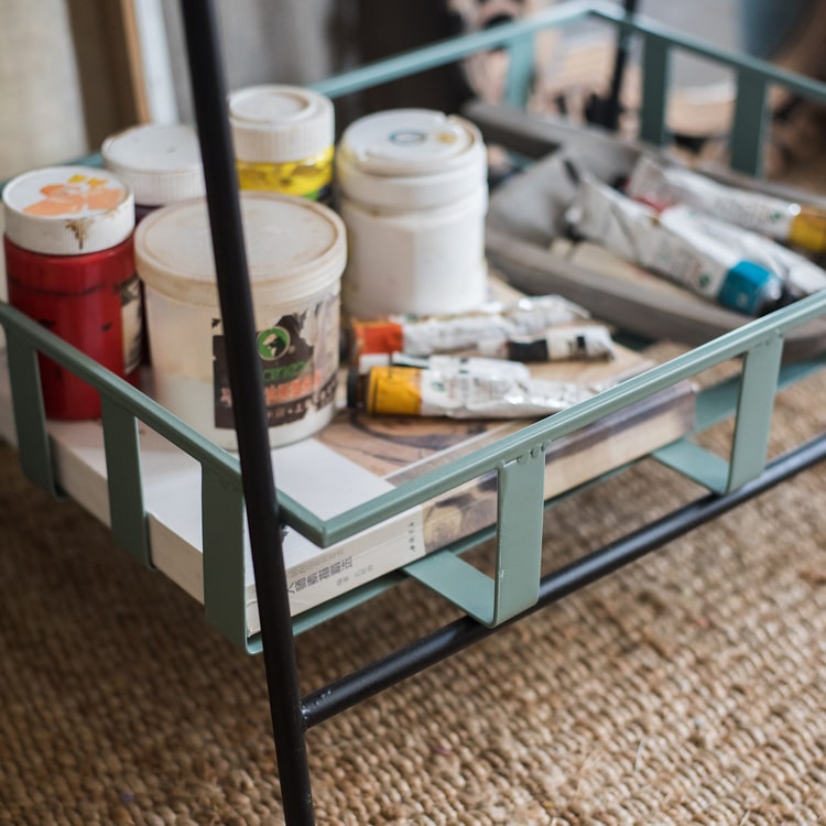 Blue Metal Shelf Rustic Metal Shelf