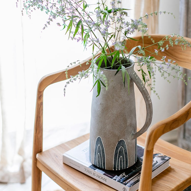 Blue Handpainted Terracotta Vase Jar