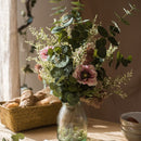 Flower Bouquet Country Pink Flower in Green Eucalyptus 21" Tall