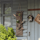Brown Canvas Hanging Wall Storage for Garden Tools