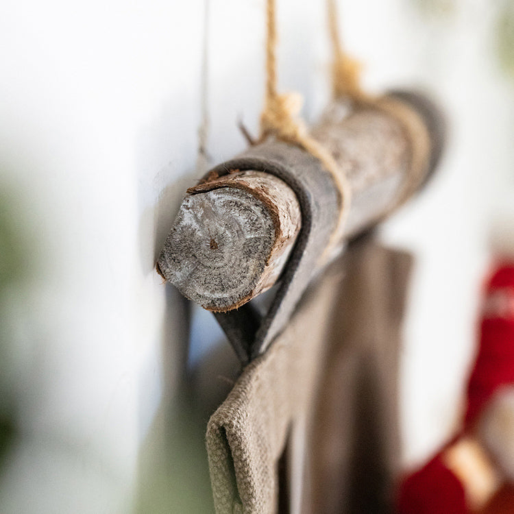 Brown Canvas Hanging Wall Storage for Garden Tools