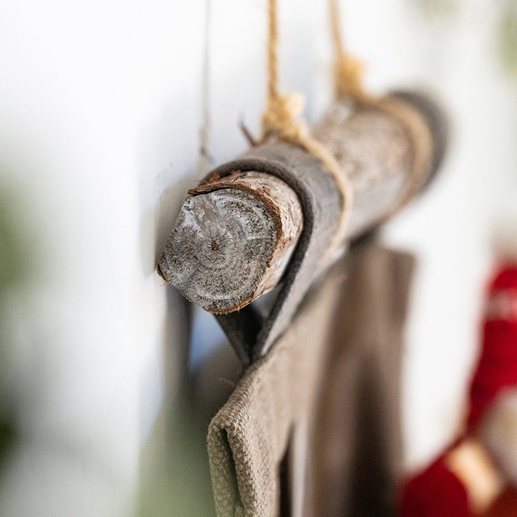 Brown Canvas Hanging Wall Storage for Garden Tools