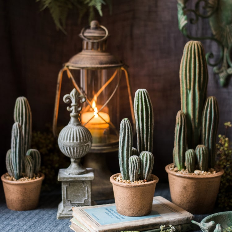 Artificial Faux Cactus in Brown Pot