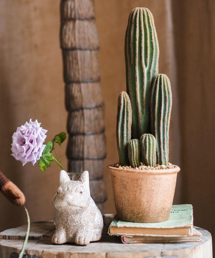 Artificial Faux Cactus in Brown Pot