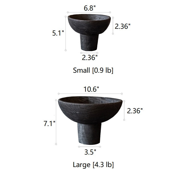 Carbonized Wood Footed Bowl