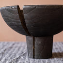 Carbonized Wood Footed Bowl