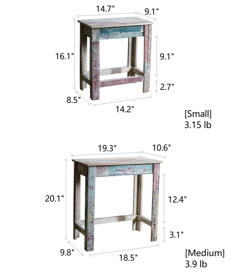 Colorful Solidwood Plant Stand Side Table