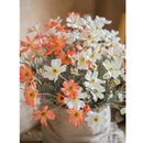 Faux Silk Artificial Cosmos Stem in Orange or White 24" Tall