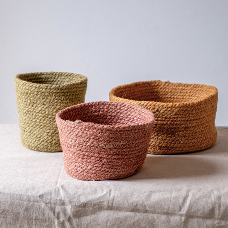 Cotton Rope Woven Basket Desktop Organizer