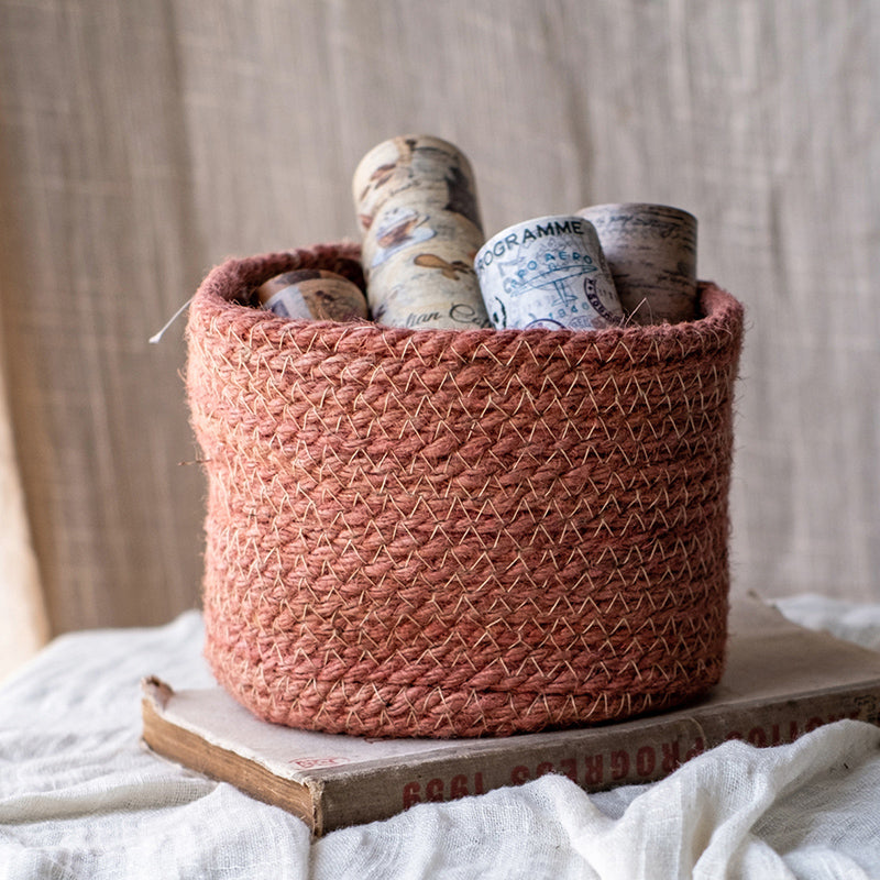 Cotton Rope Woven Basket Desktop Organizer