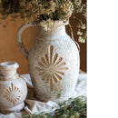 Carved Floral Vase in White