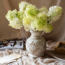 Carved Floral Vase in White