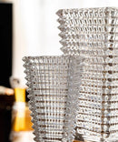 Crystal-Cut Look Glass Vase