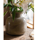 Dark Green Matte Textured Glass Vase