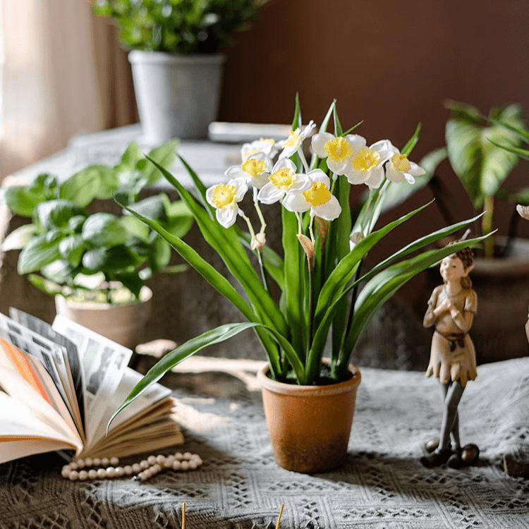 Faux Daffodil in Brown Pot, photo 3 of 6