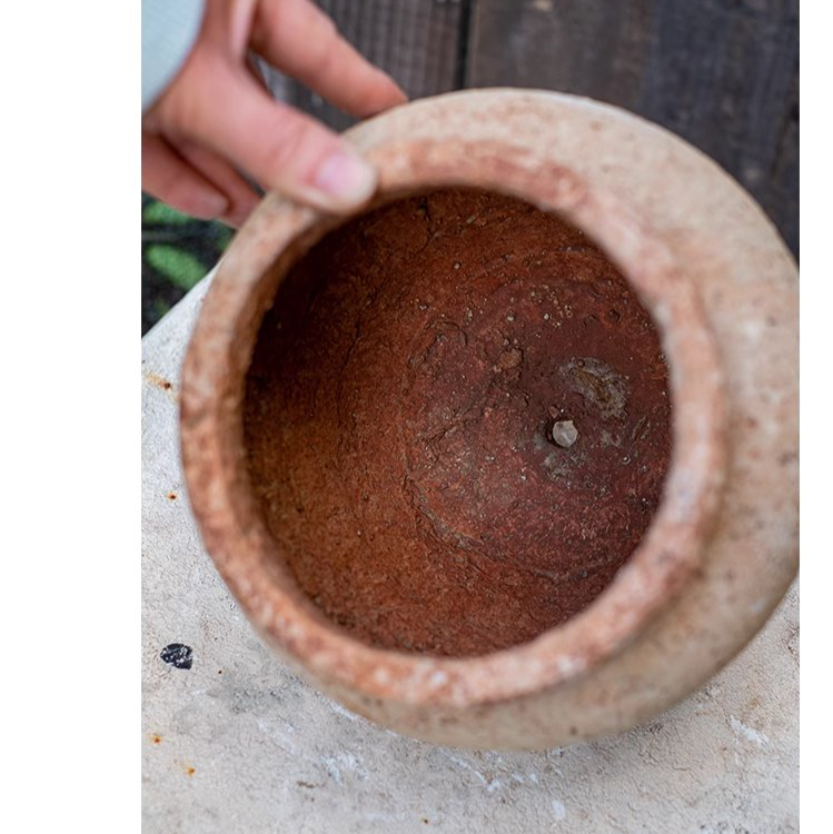 Distressed Cement Plant Pot