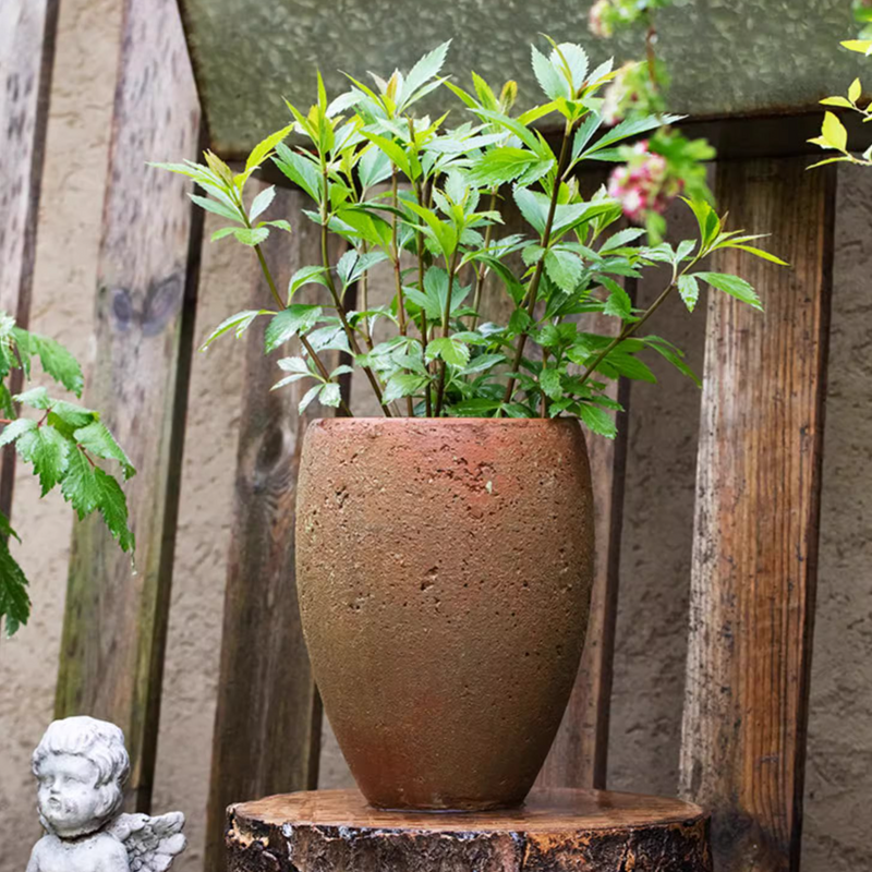 Distressed Cement Plant Pot Tall