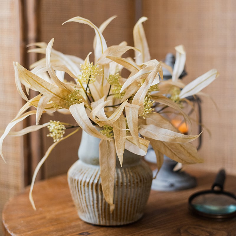 Silk Long Eucalyptus Leaf Bunch in Natural Faux