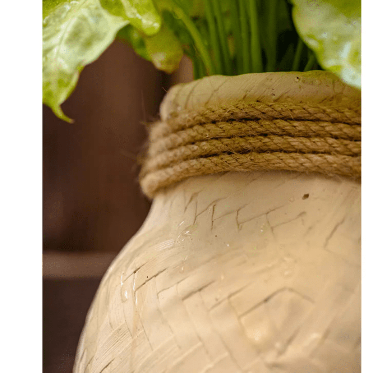 Faux Bamboo Woven Cement Planter, photo 7 of 13